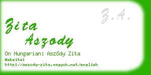 zita aszody business card