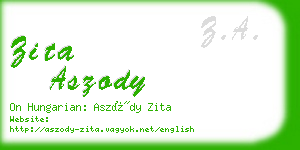 zita aszody business card